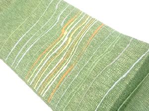 リサイクル　すくい織変わり横段模様織出し袋帯